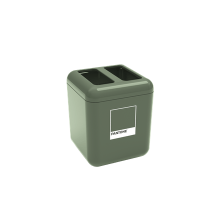 Porta Escova - Cube 8,5 X 8,5 X 10,5 Cm Verde Pantone Coza