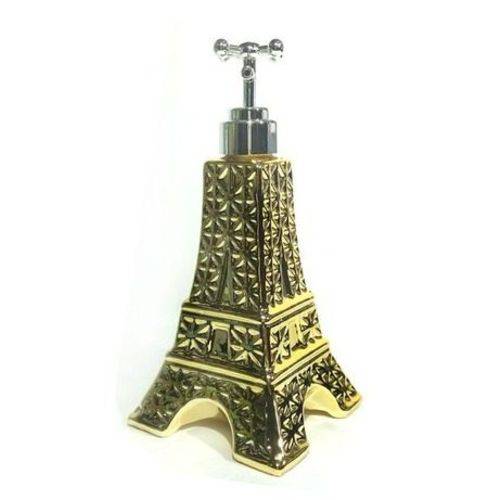 Porta Sabonete Liquido Dispenser Torre Eiffel em Porcelana