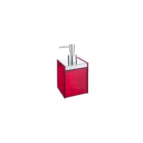 Porta Sabonete Líquido - Quadrata 8 X 8 X 17 Cm - 400 Ml Vermelho Marca Brinox