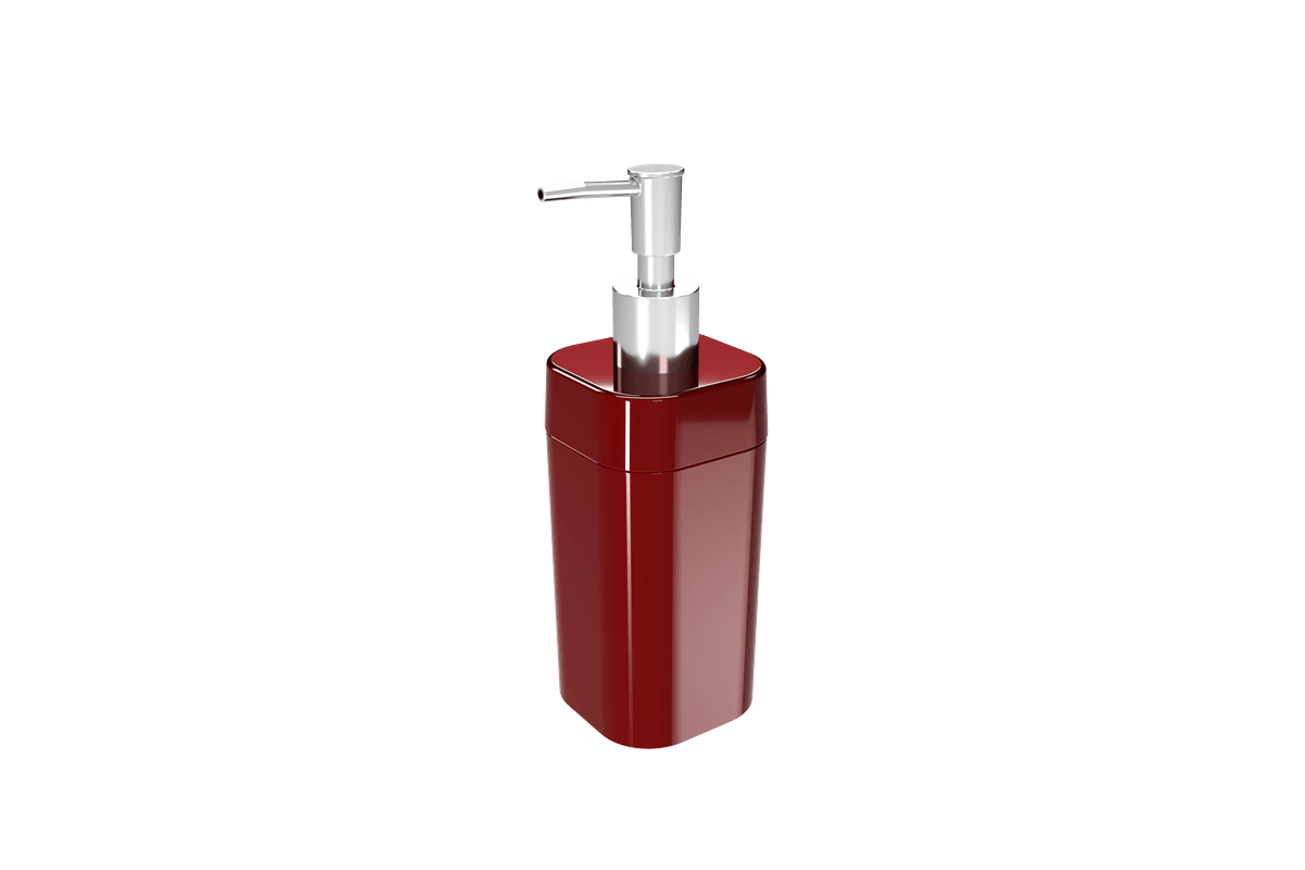 Porta-sabonete Líquido Splash - VBO 6,5 X 6,5 X 19,2 Cm 290 Ml Vermelho Bold Coza