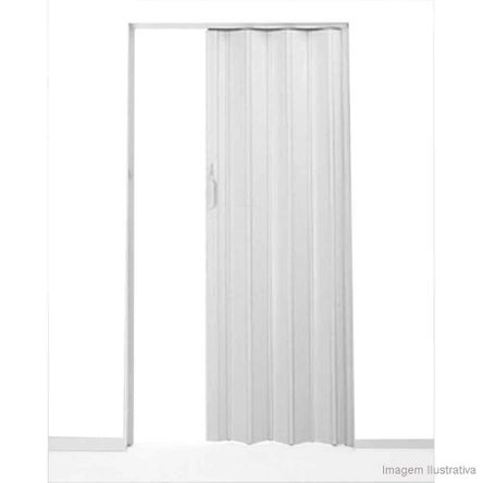 Porta Sanfonada de PVC Plast 210x60cm com Trinco Branca BCF