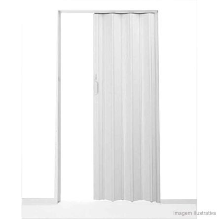 Porta Sanfonada de PVC Plast 210x60cm com Trinco Branca