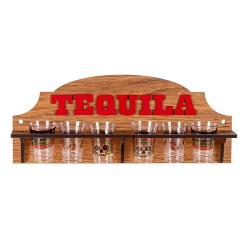Porta Tequila com 6 Copos Forguerini 098