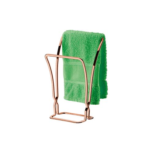 Porta-toalha de Bancada em Aço Carbono Future Rosé Gold 10x18,5x27,5cm