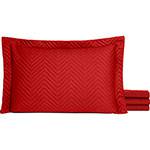 Porta Travesseiro com Deblun Vermelho 1 Peça - Casaborda Enxovais