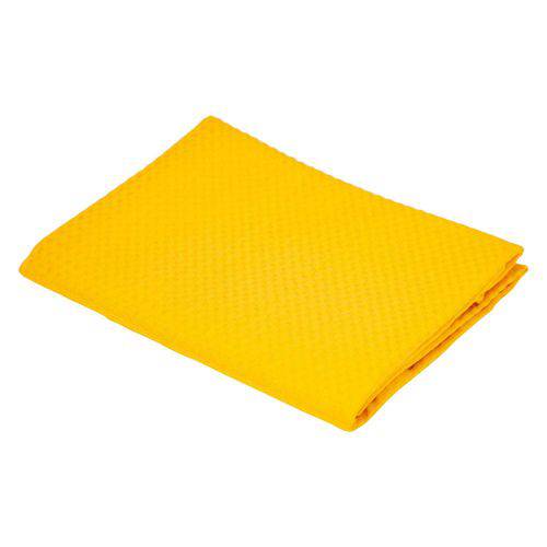 Porta Travesseiro Teka Amarelo Liso Tecido Piquet 50x70cm