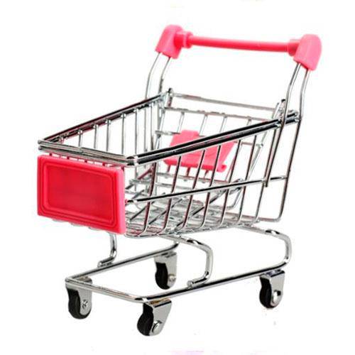 Porta-Trecos - Mini-Carrinho de Supermercado Rosa