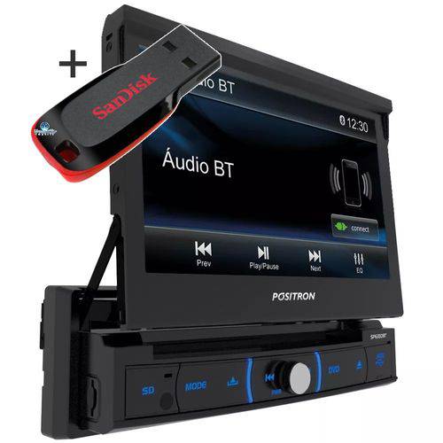 Pósitron DVD Retrátil Sp6330bt Bluetooth Espelhamento Micro Sd + Pendrive