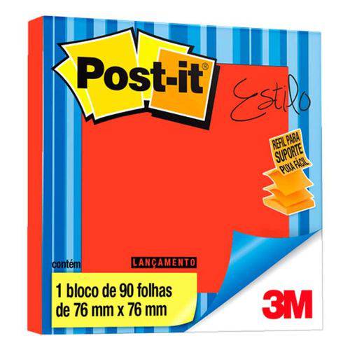 Post-it 654 76mm X 76mm Vermelho Telha 90 Folhas 3m 24027