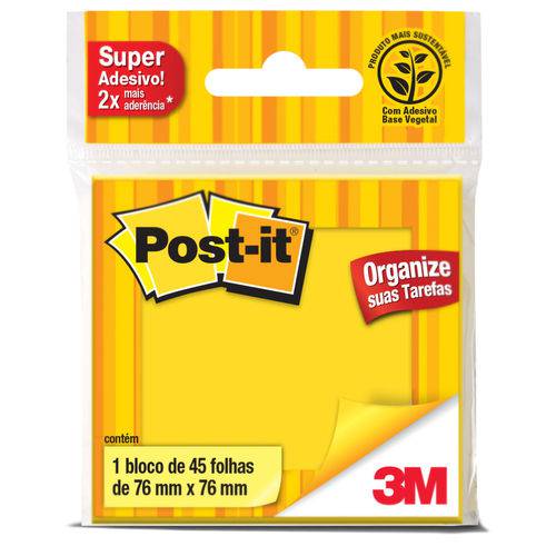 Post-it 76 X 76 Mm Amarelo Neon com 45 Folhas 3m