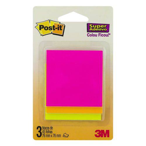 Post-it 3m 653 76mm X 76mm Cascata Color com 45 Fls 25499