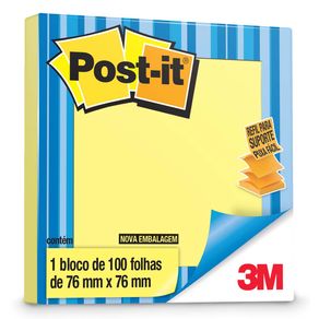 Post-It Refil Pop-Up 76 X 76 Mm Amarelo com 100 Folhas 3M