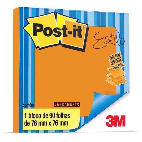 Post-it Refil Pop-up 76 X 76 Mm Estilo Laranja com 90 Folhas 3m