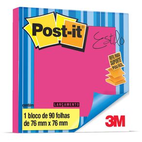 Post-It Refil Pop-Up 76 X 76 Mm Estilo Rosa Neon com 90 Folhas 3M