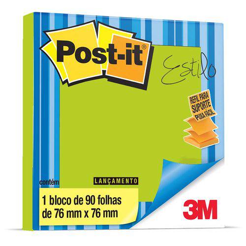 Post-it Refil Pop-up 76 X 76 Mm Verde Neon com 90 Folhas 3m