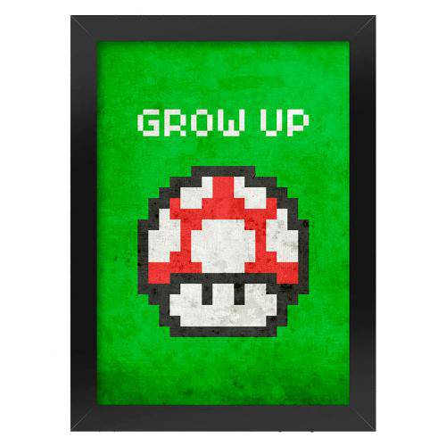 Poster com Moldura Cogumelo Pixel Grow Up