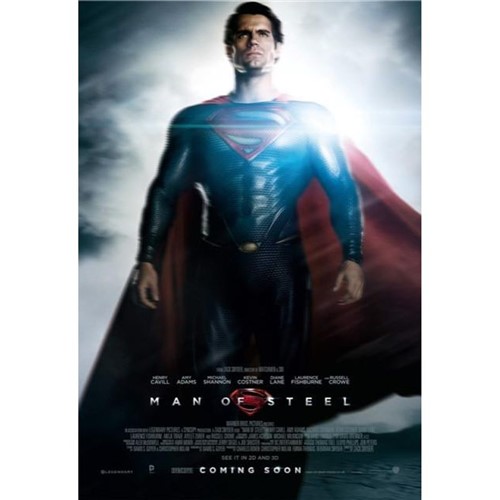 Poster Superman Homem de Aço #E 30x42cm