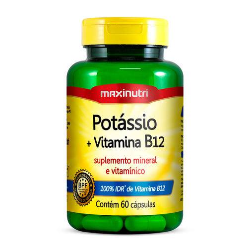 Potássio e Vitamina B12 - 60 Cápsulas - Maxinutri