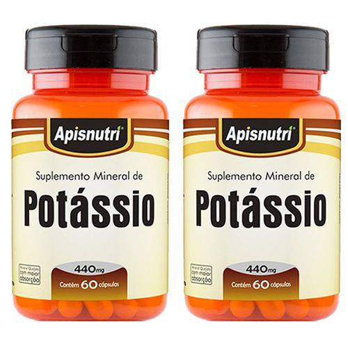 Potássio - 2 Un de 60 Cápsulas - Apisnutri