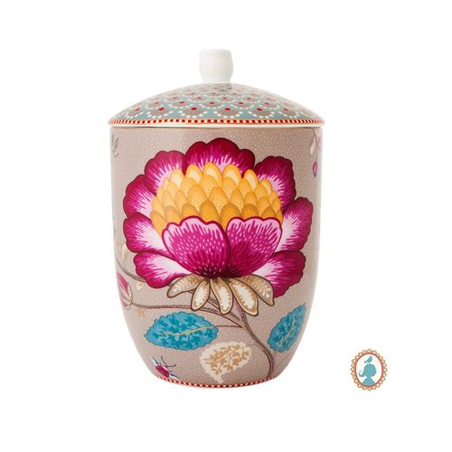 Pote Cáqui em Porcelana Floral Fantasy 21x14cm - Pip Studio