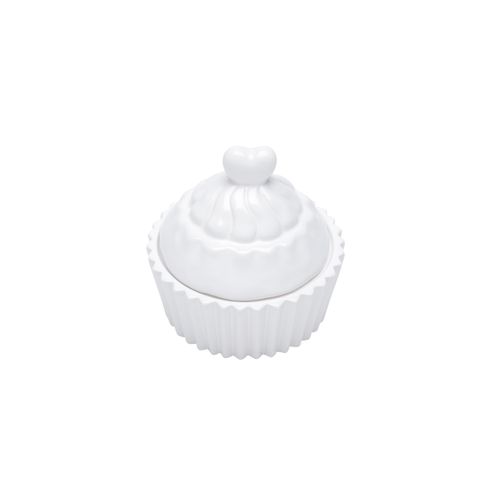 Pote Decorativo de Cupcake Branco 11x11,5cm