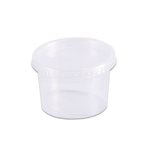 Pote Plástico Redondo Transparente Freezer/Microondas 145ml C/24 - Prafesta