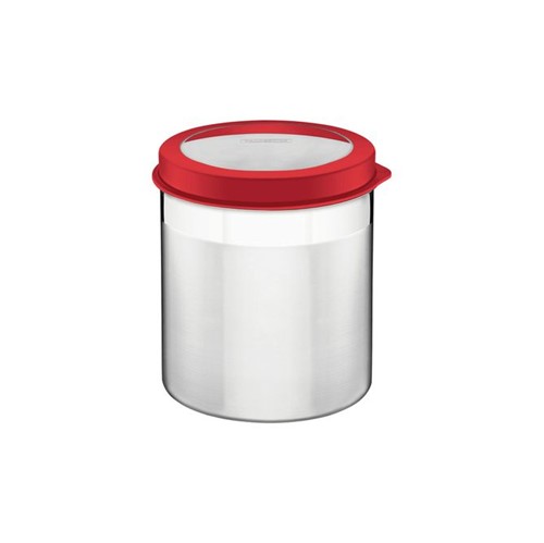 Pote Tramontina Cucina em Aço Inox com Tampa Plástica Vermelha e Visor 18,5 Cm 5,2 L Vermelho