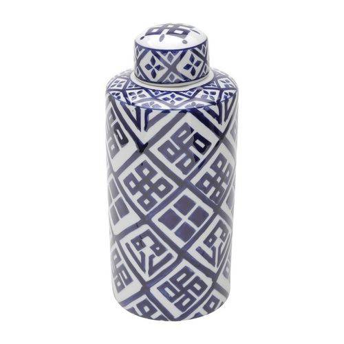 Potiche de Cerâmica com Tampa Manami Azul Prestige