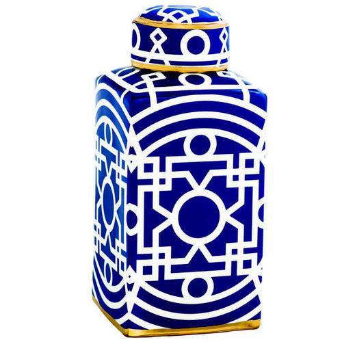Potiche Decorativo em Cerâmica Marroquino 31,5cmx14,5cmx14,5