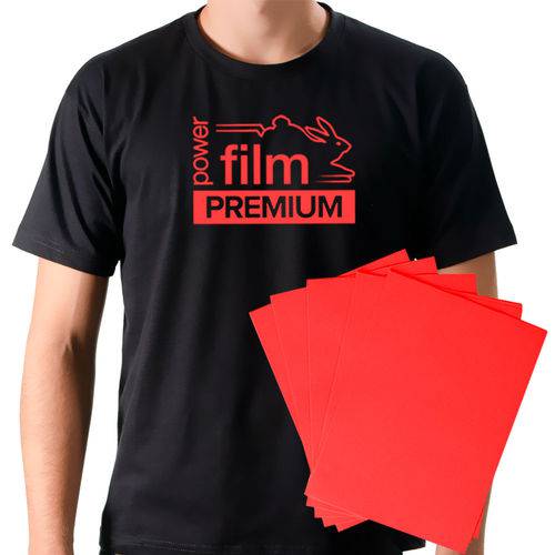 Power Film Premium - Vermelho - A4 - Pacote com 10 Folhas