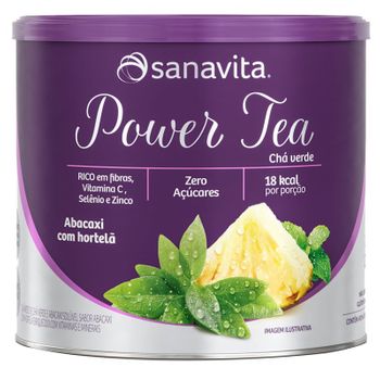 Power Tea Chá Verde Abacaxi com Hortelã 200g da Sanavita