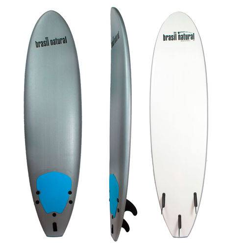 Prancha de Surf para Inciante 6'6 Softboard Cinza- Brasil Natural