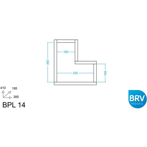 Prateleira MDP BPL Tabaco (10,3x19,5x42,5cm) - BRV