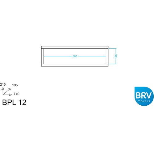 Prateleira MDP BPL Tabaco (21x71x19cm) - BRV