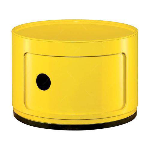Prateleira Multiuso Round Block Amarelo em Abs - 32x21,5 Cm