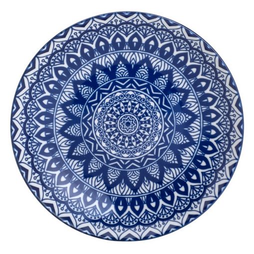 Prato de Cerâmica para Sobremesa Mandala Azul 8395 Lyor
