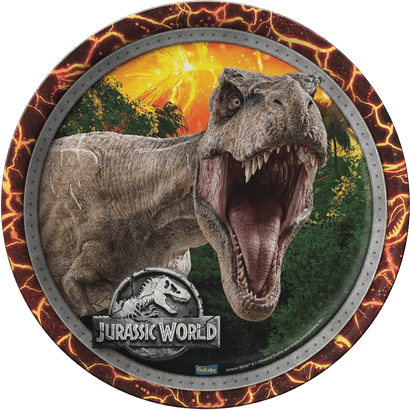 Prato de Papel Descartável Jurassic World 8un Festcolor