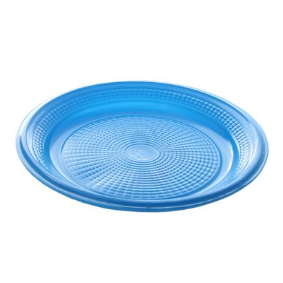 Prato de Plástico Descartável Azul Ø 15cm com 10 Unidades Trik Trik