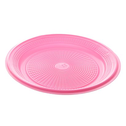 Prato de Plástico Descartável Rosa Ø 15cm com 10 Unidades Trik Trik
