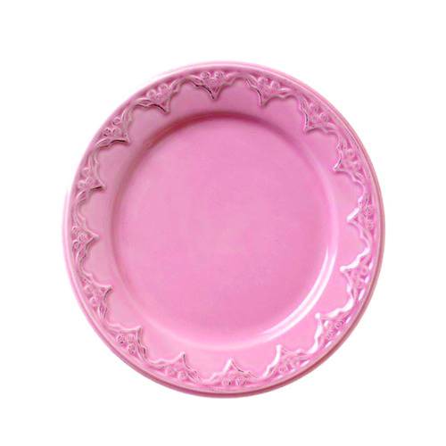 Prato de Sobremesa Batalha em Cerâmica Rosa