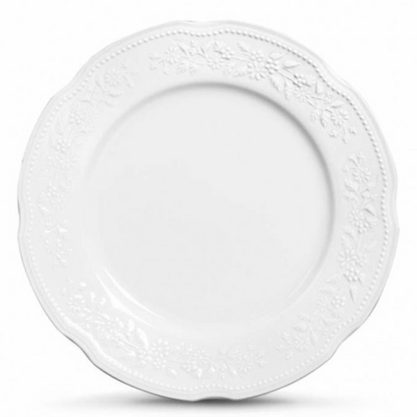 Prato de Sobremesa de Porcelana Mozart Verbano Branco 20CM - 12804