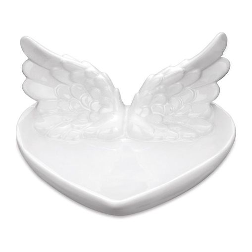 Prato Decorativo Cerâmica Branco Wings 14cm 8679 Mart