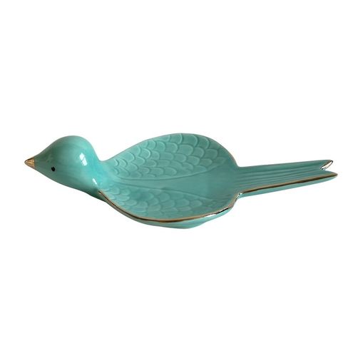 Prato Decorativo em Cerâmica Azul Flying Bird Urban