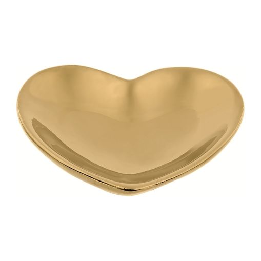Prato Decorativo em Cerâmica Dourado Heart 7775 Mart