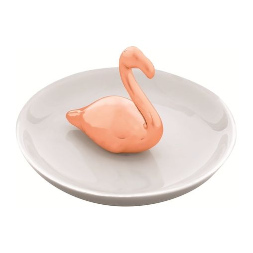 Prato Decorativo em Cerâmica Rosé Flamingo 7659 Mart