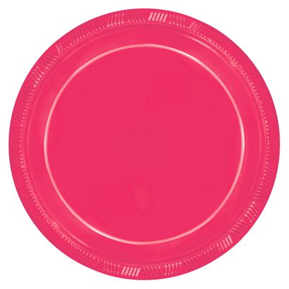 Prato Descartável Sobremesa 18cm Pink 10un Silver Plastic