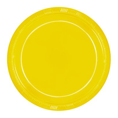 Prato Descartável Sobremesa 23cm Amarelo Florecente 10un Silver Plastic