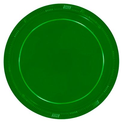 Prato Descartável Sobremesa 23cm Verde Escuro 10un Silver Plastic