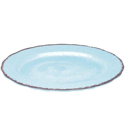 Prato Oval de Melamina Azul Travessa 46cmx33,5cm Bon Gourmet