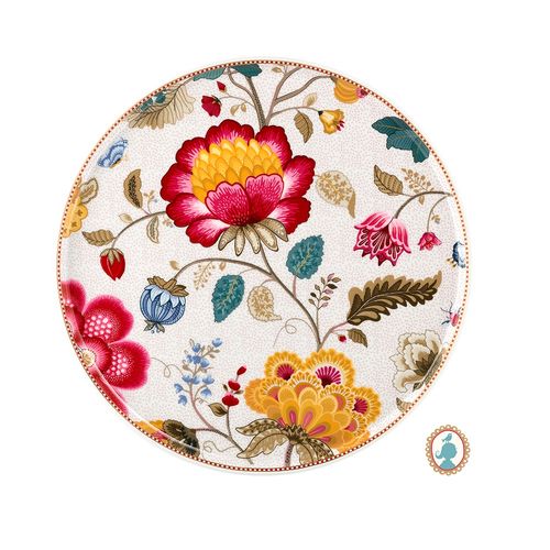 Prato para Bolo Branco em Porcelana Floral Fantasy 32cm - Pip Studio